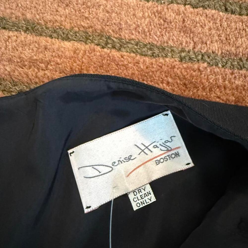 Designer Denise Hajjar Black Pleated Skirt With Side Buttons - Fits Like M View 2